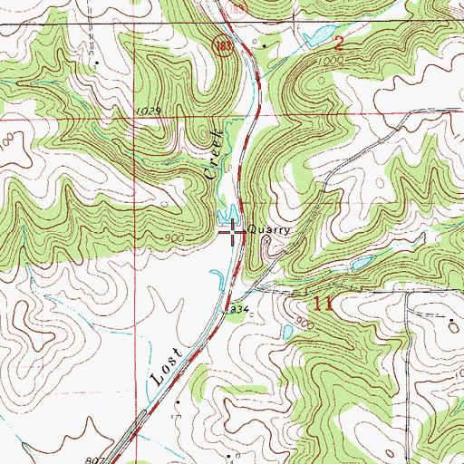 Topographic Map of Lost Creek 5 D 31.10 Dam, WI