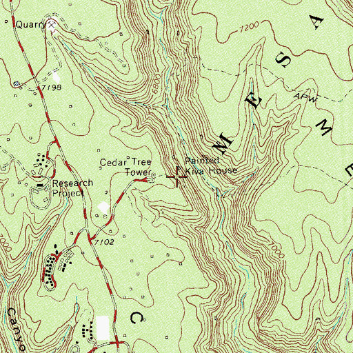 Topographic Map of Painted Kiva House, CO