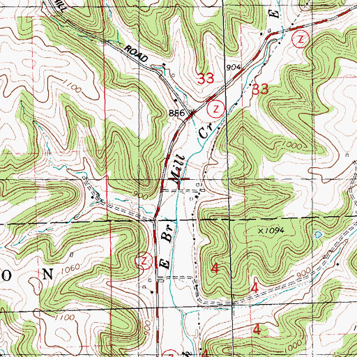 Topographic Map of Mill Creek 13a D-31.11 Dam, WI