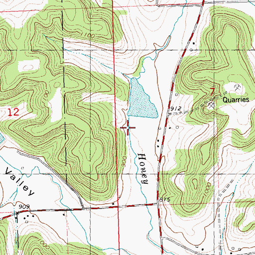 Topographic Map of Plain Honey Creek 4 3WR175 Dam, WI