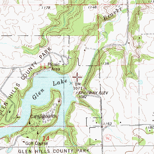Topographic Map of Glen Hills 10 G-716 Dam, WI
