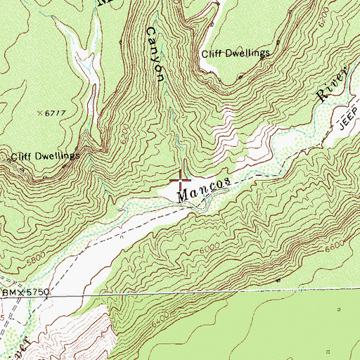 Topographic Map of Pine Canyon, CO
