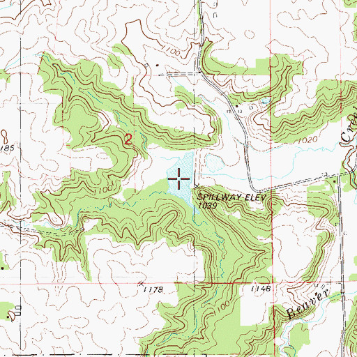 Topographic Map of 2 Reservoir, WI