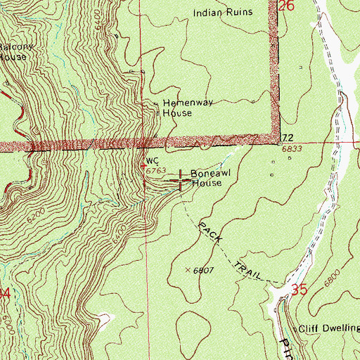 Topographic Map of Boneawl House, CO