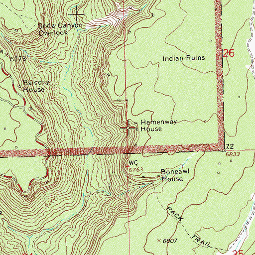 Topographic Map of Hemenway House, CO
