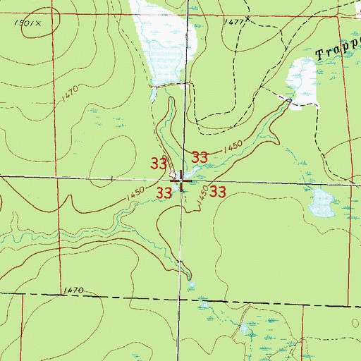 Topographic Map of Motl 1 G12 121 Dam, WI