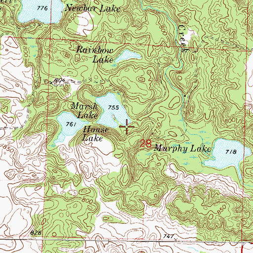 Topographic Map of Marsh Lake Dam, WI