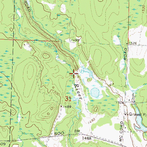 Topographic Map of Shot and Hook Club Dam, WI