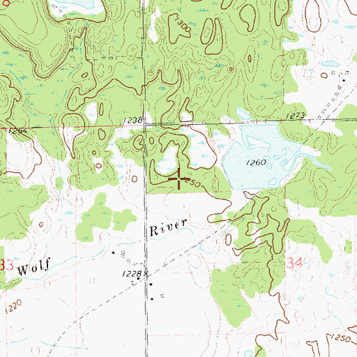 Topographic Map of 1 Reservoir, WI