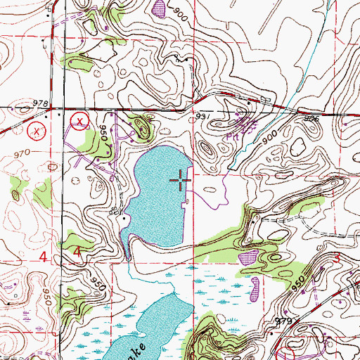 Topographic Map of Laitsch D2938 Dam, WI