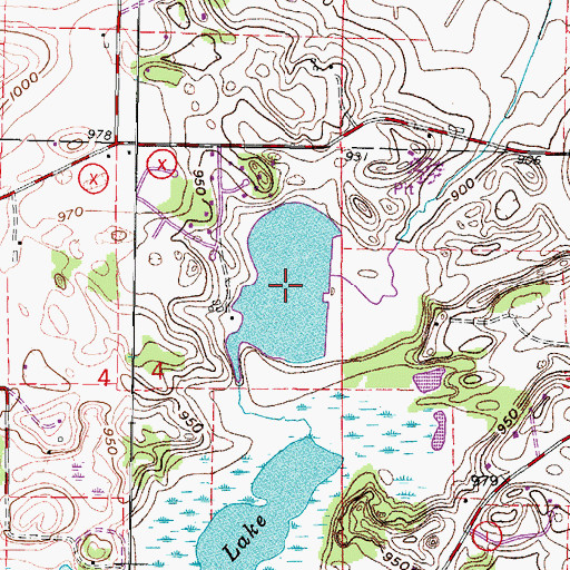 Topographic Map of Willow Springs Lake 3.10, WI