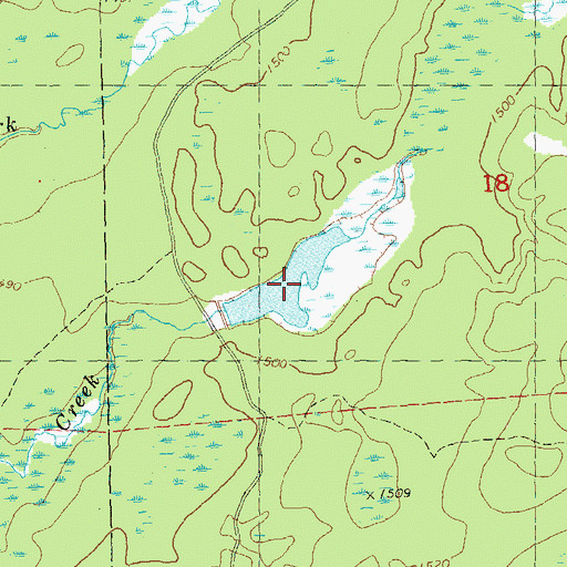 Topographic Map of Cranberry Creek Wildlife Flowage, WI