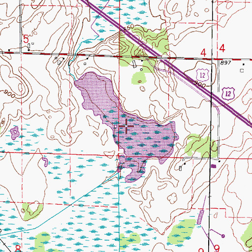 Topographic Map of 3 Reservoir, WI