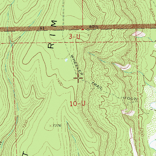 Topographic Map of Wheeler Trail, CO