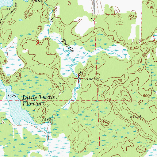 Topographic Map of Little Turtle River Flowage, WI