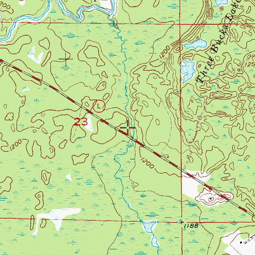 Topographic Map of Cranberry Creek Flowage 8.3, WI