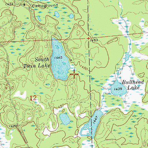 Topographic Map of South Twin Lake 1, WI