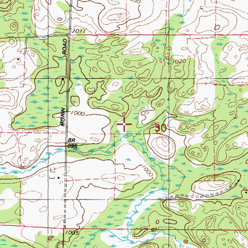 Topographic Map of 1.35 Reservoir, WI