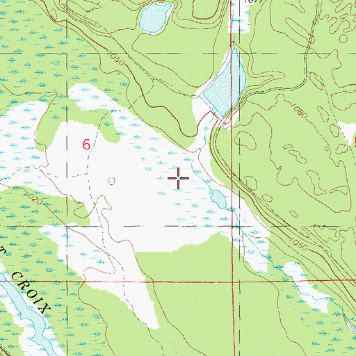 Topographic Map of Olson Meadows Flowage, WI