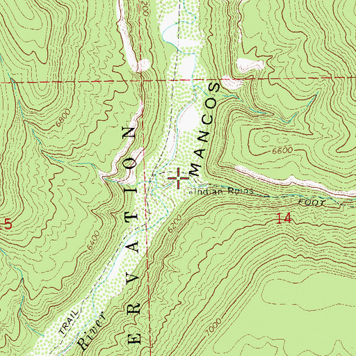 Topographic Map of Trail Canyon, CO