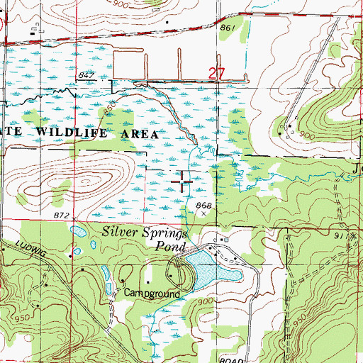 Topographic Map of 0.985 Reservoir, WI