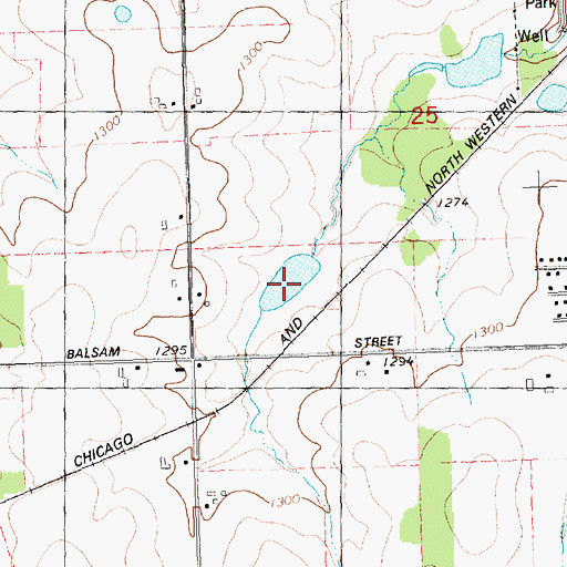 Topographic Map of 1 Reservoir, WI