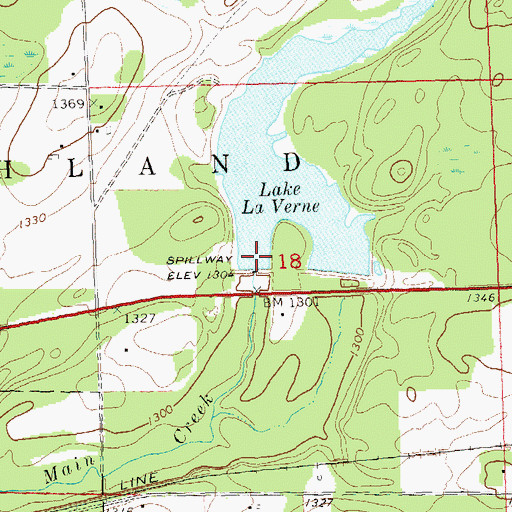 Topographic Map of Kaiser and Fisher Flowage 2WP1835 Dam, WI