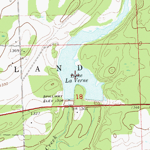 Topographic Map of Lake La Verne 13, WI