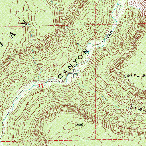 Topographic Map of Lewis Creek, CO
