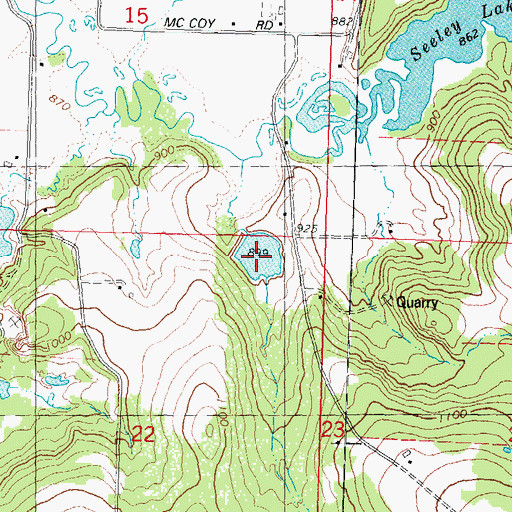 Topographic Map of 1 Reservoir, WI