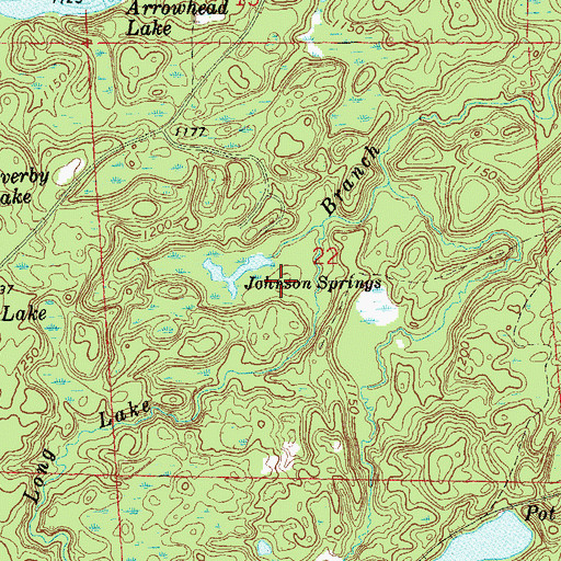 Topographic Map of Johnson Spring Flowage 1, WI