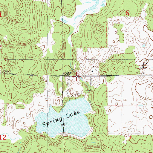 Topographic Map of Spring Lake 3WR34 Dam, WI