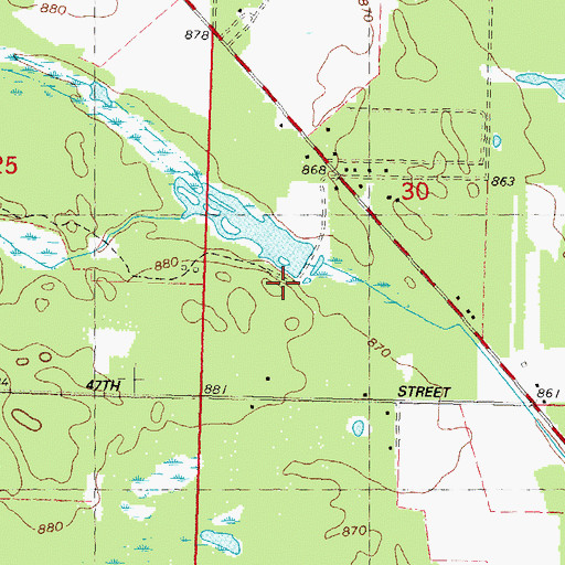 Topographic Map of Hamm Dam, WI