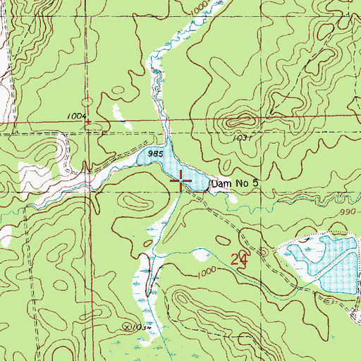 Topographic Map of Clark County 5 2WP202 Dam, WI