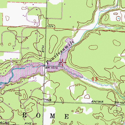 Topographic Map of 18 Reservoir, WI