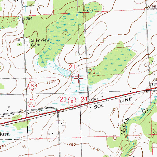 Topographic Map of Campbell Dam, WI