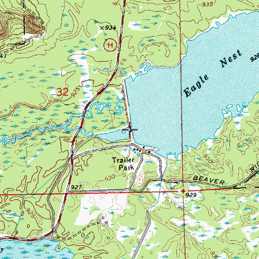 Topographic Map of Potters Reservoir 2WP 188 Dam, WI