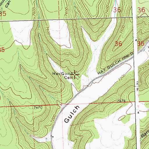 Topographic Map of Hay Gulch Cemetery, CO