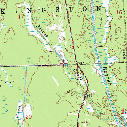 Topographic Map of Beaver Creek 2 Dam, WI