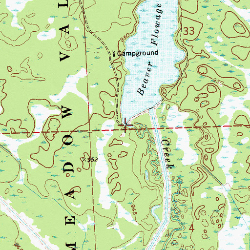 Topographic Map of Beaver Creek 3 2WP479 Dam, WI
