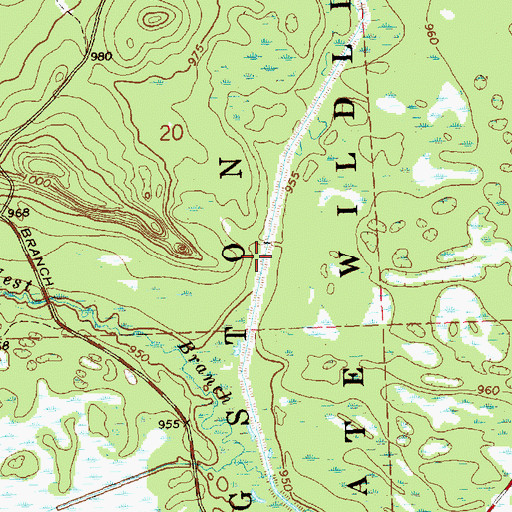 Topographic Map of 56 Reservoir, WI