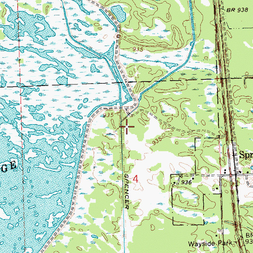 Topographic Map of Little Yellow 11 Dam, WI