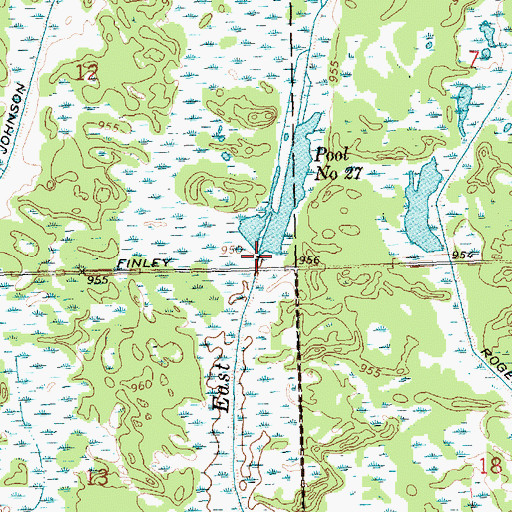 Topographic Map of Little Yellow 27 Dam, WI