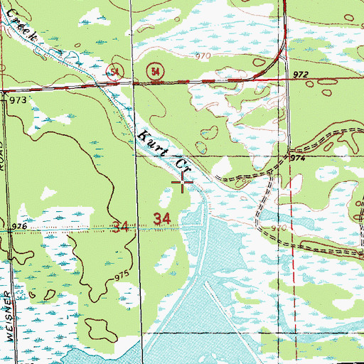 Topographic Map of Lake 34 13 and Lake 34 15 45, WI