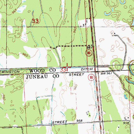 Topographic Map of 48 Reservoir, WI