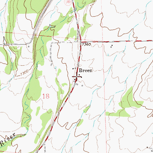 Topographic Map of Breen, CO