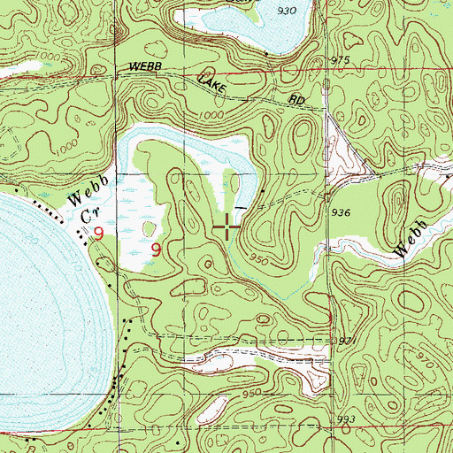 Topographic Map of Webb Lake 2WP466 Dam, WI