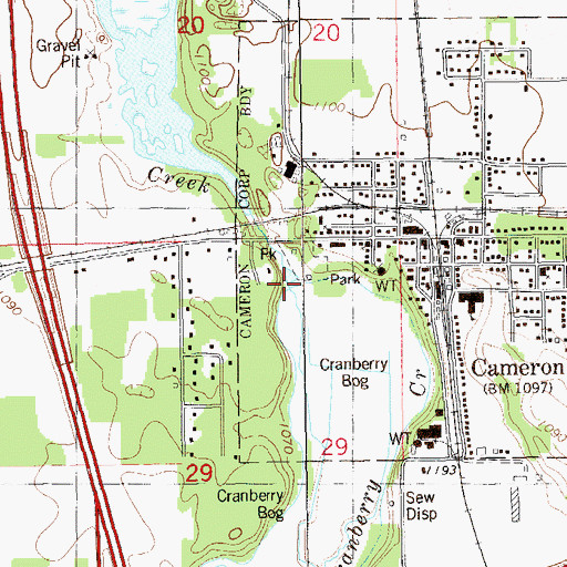 Topographic Map of Cameron Dam, WI