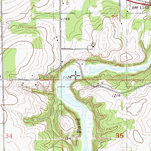 Topographic Map of Sweeny Pond Creek 2WP1824 Dam, WI