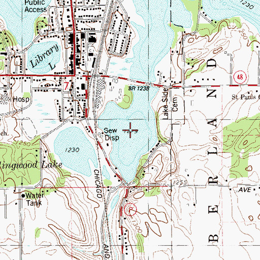 Topographic Map of Beaver Dam Lake 12, WI